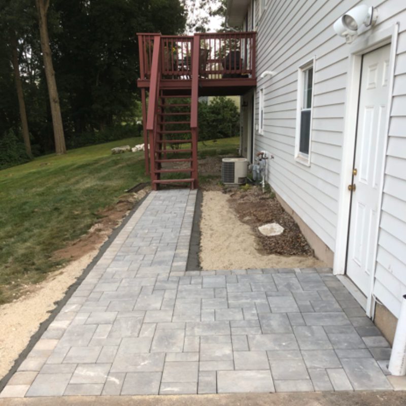 Outdoor steps in garden